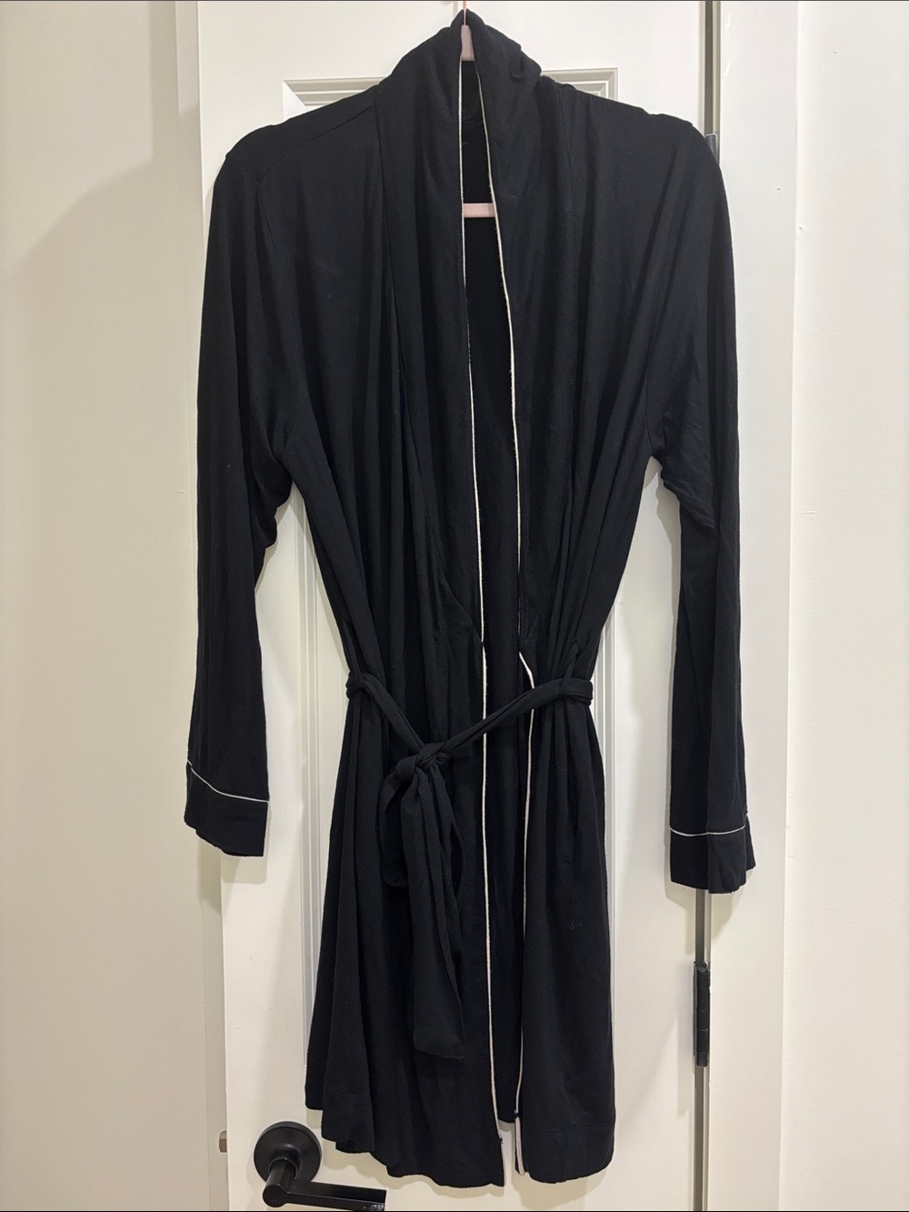 stars above Black Robe with White Contrast Piping